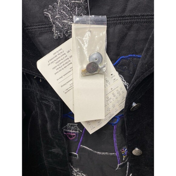 Quacker Factory Black Velvet Snowman Holiday Christmas Bling 2XL NEW Jacket VTG - Picture 7 of 9